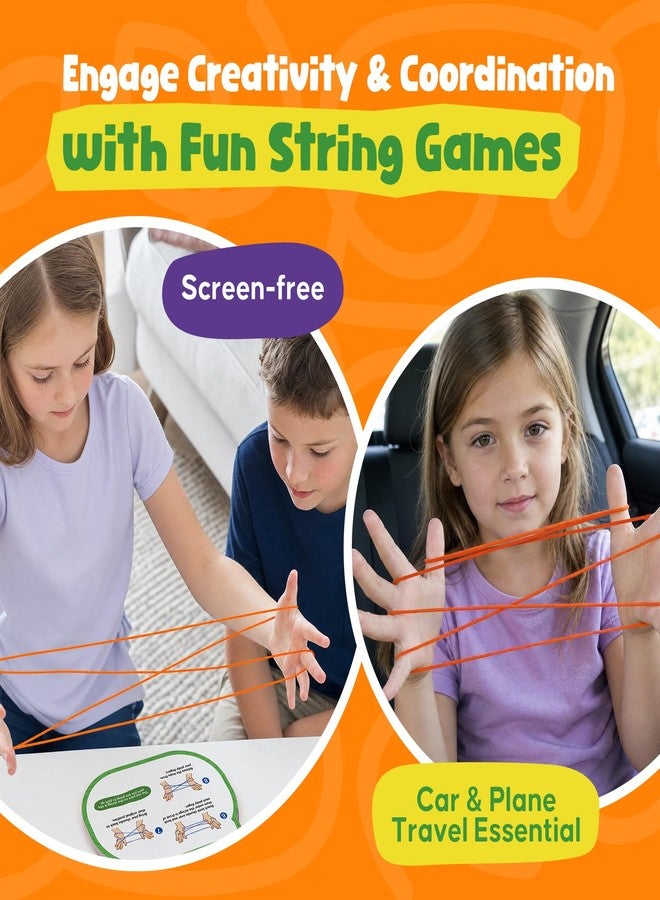 Kasfalci Cradle String Game Kit - Teen Girl Gifts, Birthday Gift for 8 9 10 11 12 Year Old Boys Girls - Road Trip & Travel Toys for Kids Ages 6-12 - Classic Cats Finger String Figures - Image 3