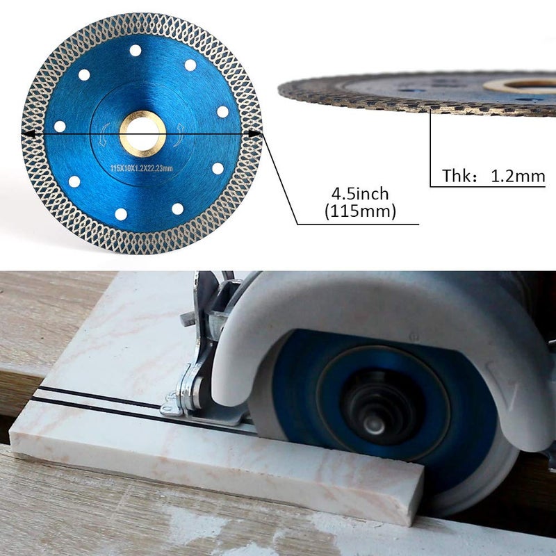OSCEH 10Pcs/Box Super Thin Diamond Tile Blade 4.5", Porcelain Saw Blade for Cutting Porcelain Tile Granite Marbles - Image 4