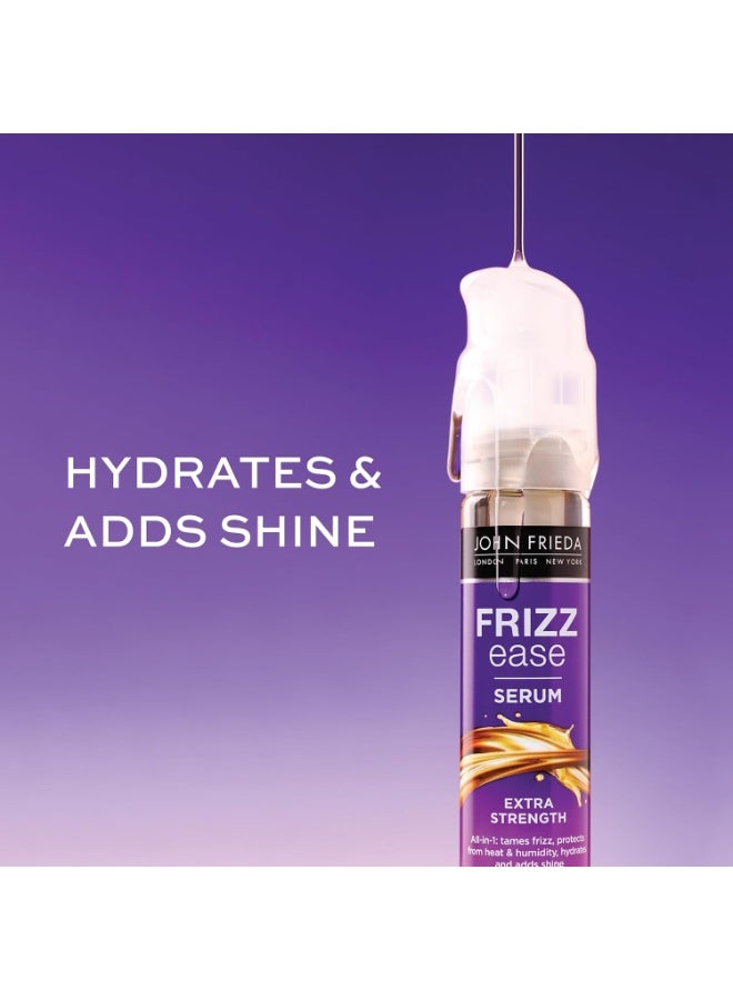 John Frieda مصل الشعر جون فريدا فريز إيز إكسترا سترينجث، زيت مغذي للشعر للتحكم في التجعد، واقي من الحرارة بزيت الأرجان وجوز الهند، 1.69 أونصة سائلة - Image 4