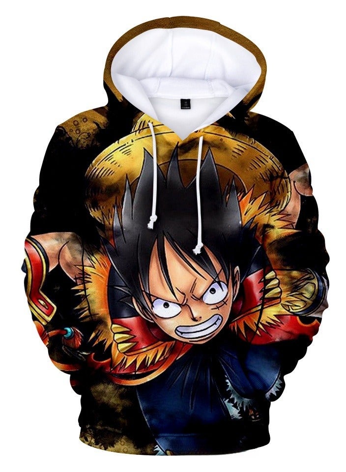 KUYING New One Piece Printed Loose Hooded Sweatshirt  - Image 1