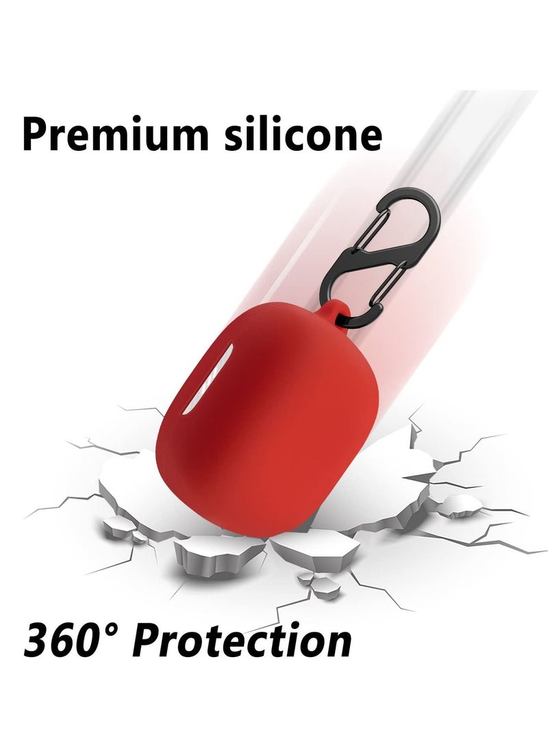 Generic - Silicone Case Compatible with JBL Live Pro 2 TWS Protective Cover with Carabiner (Red) - Image 1
