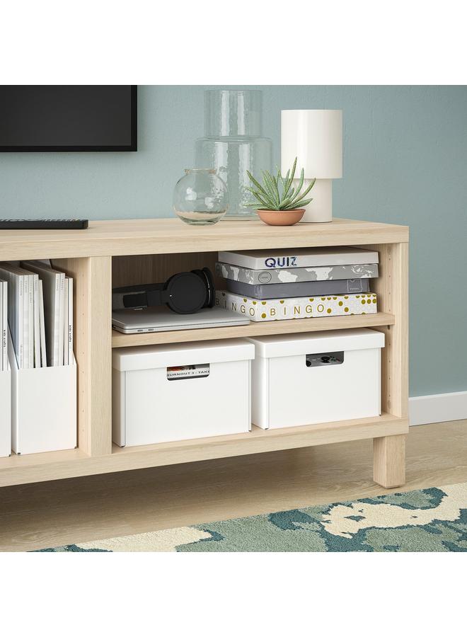 زبون صندوق تخزين مع غطاء، أبيض، 25x35x16 سم - Image 4