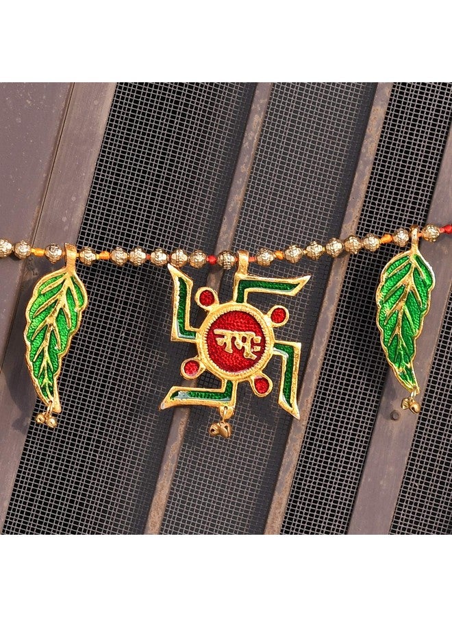 Collectible India Swastik Shubh Labh Metal Toran for Diwali/Toran for Door/toran for Pooja Room Mandir/Main Door Room/Diwali Decoration Items for Home (Size 38 x 3.5 Inch) - Image 5
