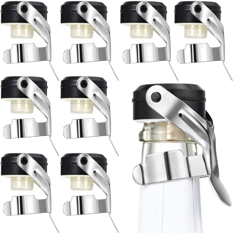 Stainless Steel Champagne Stoppers 271 x 193 Inch Wine Bottle Stoppers Sealer Reusable Champagne Cork Bottle Plug Beverage Bottle Stopper for Keeping Wine Fresh8 Pieces