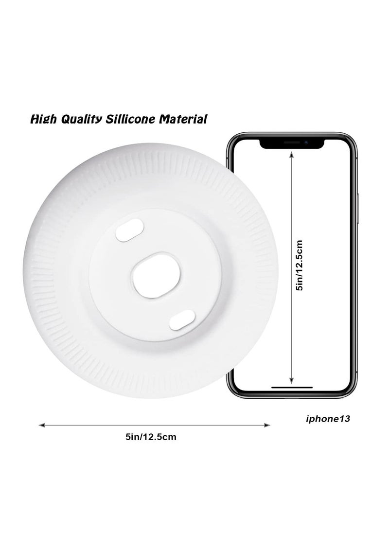 SYOSI - Silicone Wall Plate Cover Compatible with Google Nest Thermostat, Fingerprint Resistant Bracket Mount Trim Kit for Nest Thermostat, Complementary Design Easy to Install Backplate for Home, White - Image 1