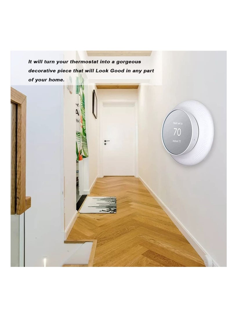 SYOSI - Silicone Wall Plate Cover Compatible with Google Nest Thermostat, Fingerprint Resistant Bracket Mount Trim Kit for Nest Thermostat, Complementary Design Easy to Install Backplate for Home, White - Image 1