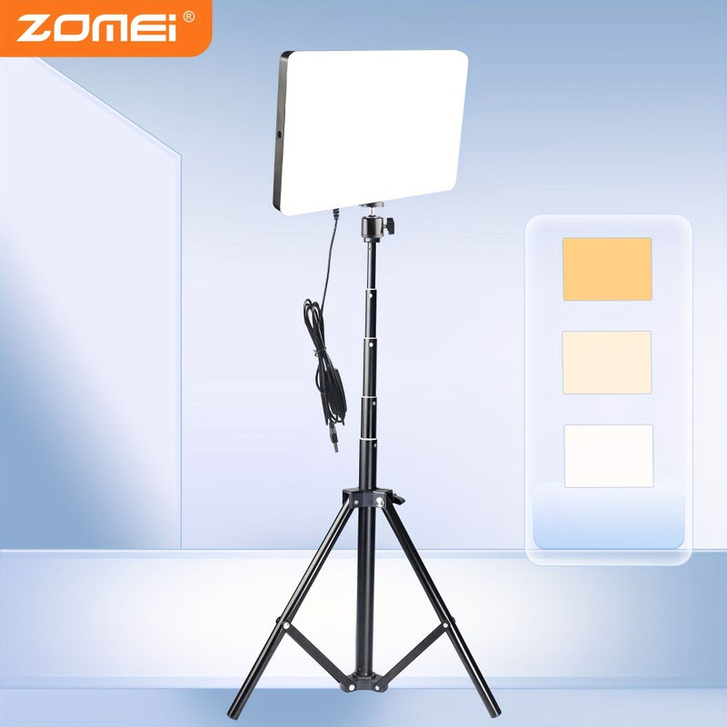 Black Square LED Video Fill Light USB Powered With Retractable Tripod For Studio Outdoor Photography Live Streaming - Image 2