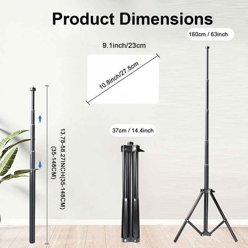 Black Square LED Video Fill Light USB Powered With Retractable Tripod For Studio Outdoor Photography Live Streaming - Image 4