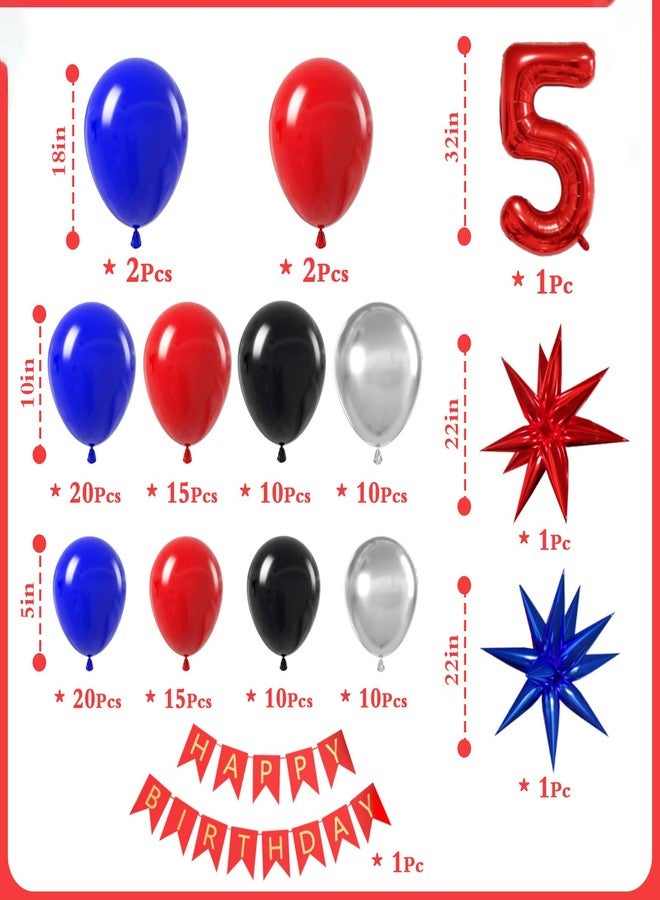 Sllyfo Spider Theme Birthday Decorations Party Supplies, Spider Theme Balloon Arch Kit for 5 Year Old, 5 Birthday Balloon for Spider Theme 5th Birthday Party Decorations for Boys Girls - Image 3