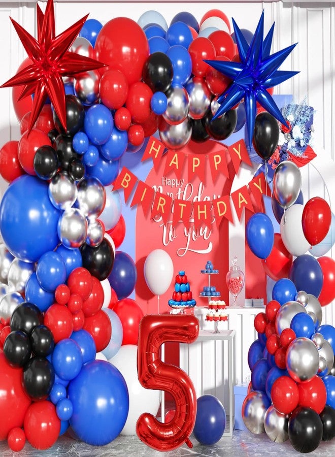 Sllyfo Spider Theme Birthday Decorations Party Supplies, Spider Theme Balloon Arch Kit for 5 Year Old, 5 Birthday Balloon for Spider Theme 5th Birthday Party Decorations for Boys Girls - Image 2