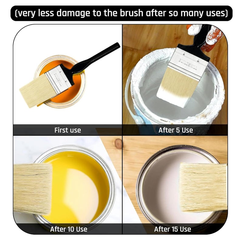 BUILDSKILL مجموعة فرشاة الطلاء 5 قطع | الحجم 1"، 2"، 3"، 4"، 5" | فرشاة طلاء شعيرات ناعمة للجدران | مجموعة فرش طلاء متينة وسميكة | لمسة ناعمة | فرش طلاء مثالية للاستخدام الشخصي والمهني - Image 5