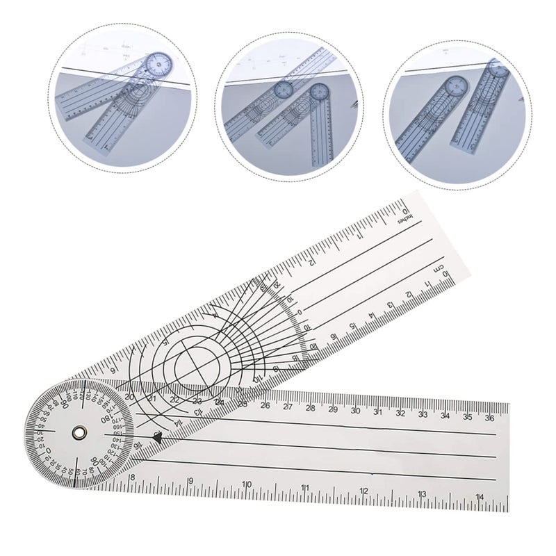 مقياس الزوايا المنقلة الشفاف 21 4X4 9 سم × 3 قطع لقياس المفاصل بدقة في العلاج الطبيعي - Image 4