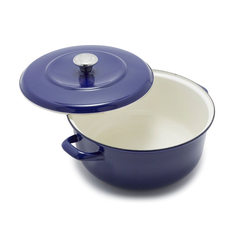 Merten & Storck Merten  Storck German Enameled Iron Round 53QT Dutch Oven Pot with Lid Cobalt Blue 