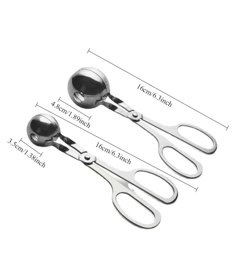 Large Stainless Steel Meatball Machine Non Stick Tongs Spoon Kitchen Tool 1pc - Image 2