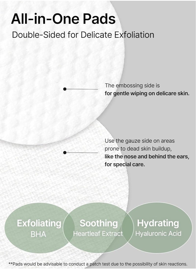 celimax - celimax Ji.Woo.Gae Heartleaf BHA Peeling Pad, Smooth but Effective Facial Exfoliating Toner Pad, 60pads - Image 1