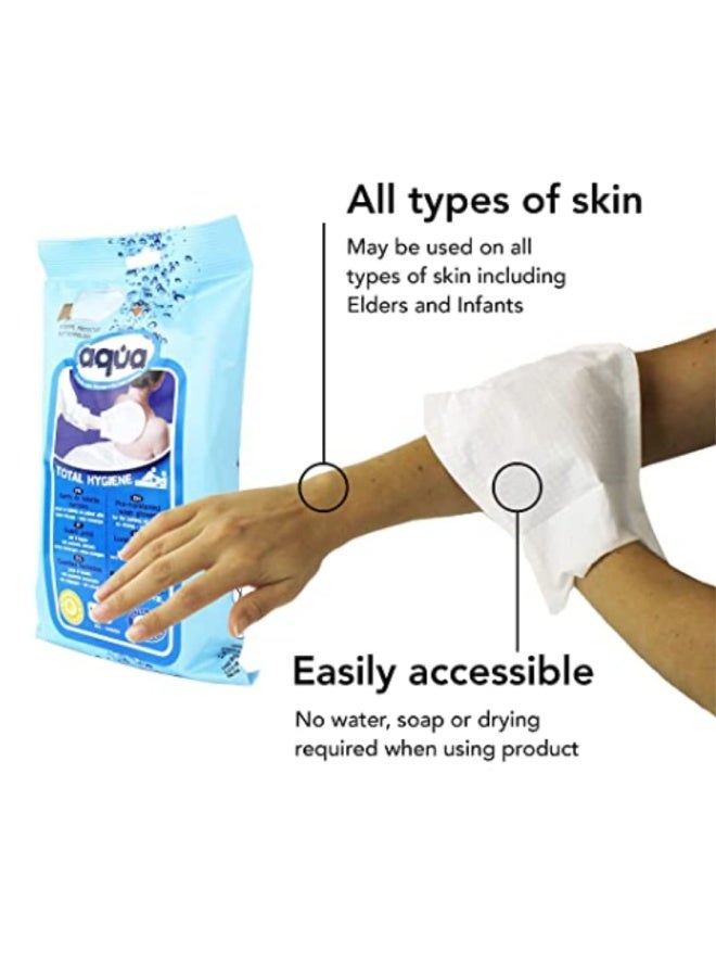 Cleanis No Rinse Aqua Wash Gloves Medical Grade Pre Moistened Wash Glove No Water Soap Rinsing Or Drying Necessary For All Types Of Skin Pouch Of 12 Gloves  - Image 2