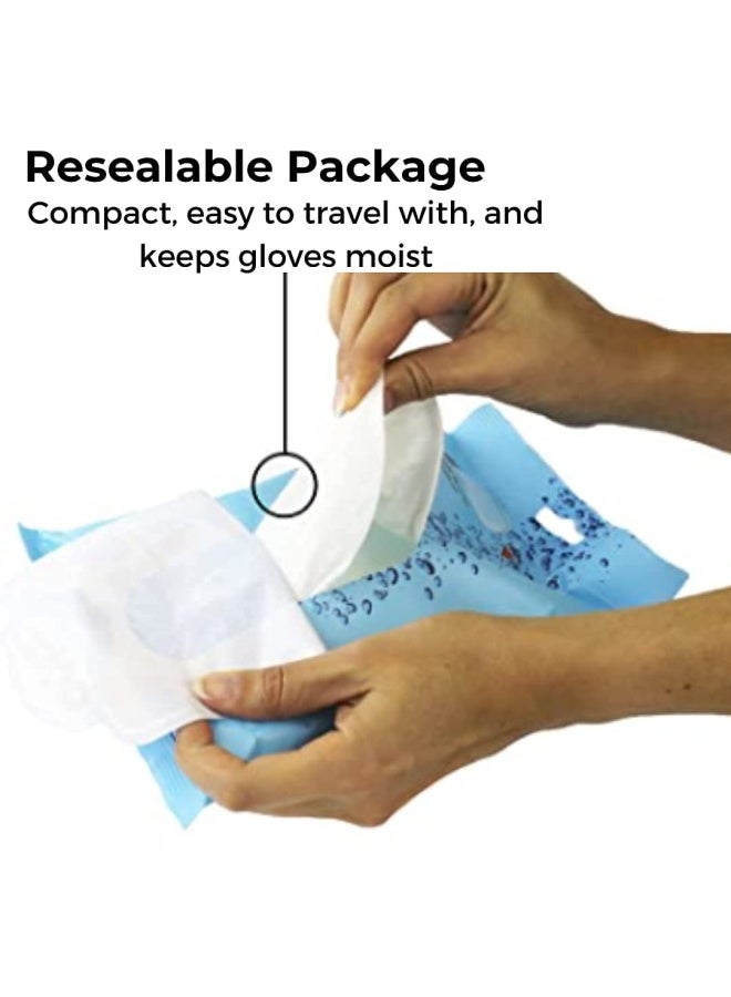 Cleanis No Rinse Aqua Wash Gloves Medical Grade Pre Moistened Wash Glove No Water Soap Rinsing Or Drying Necessary For All Types Of Skin Pouch Of 12 Gloves  - Image 4