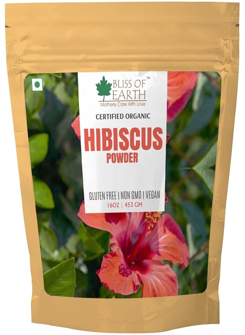 BLISS OF EARTH 100% Pure & Natural Hibiscus Powder 453GM Makes Hair Stronger & Thicker Controls Ageing Cures Acne & Pimples  - Image 1