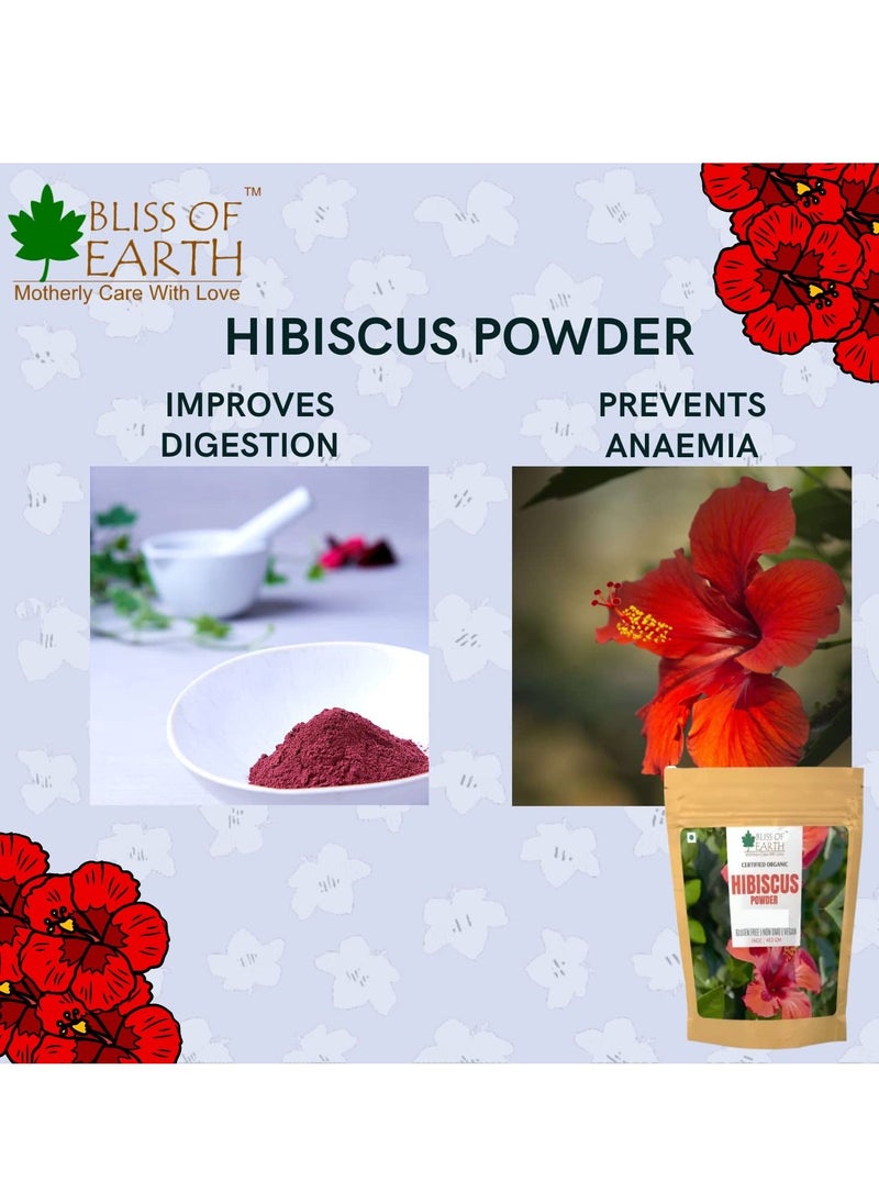 BLISS OF EARTH 100% Pure & Natural Hibiscus Powder 453GM Makes Hair Stronger & Thicker Controls Ageing Cures Acne & Pimples  - Image 4
