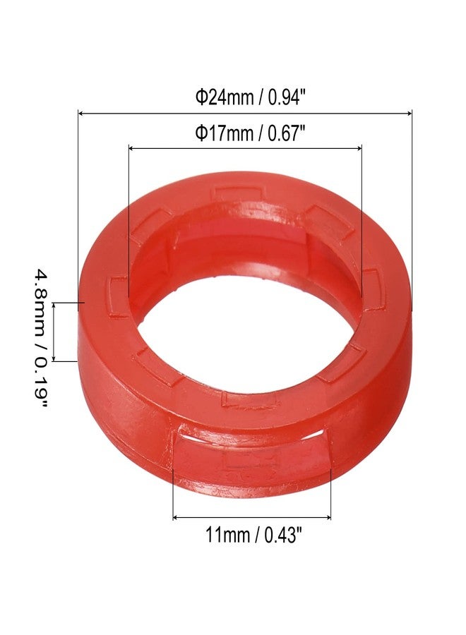 PATIKIL Key Cap Cover Rings, 20Pcs 24mm Keys Identifier Coding Tags Silicone Sleeve for Office House Apartment Red - Image 2