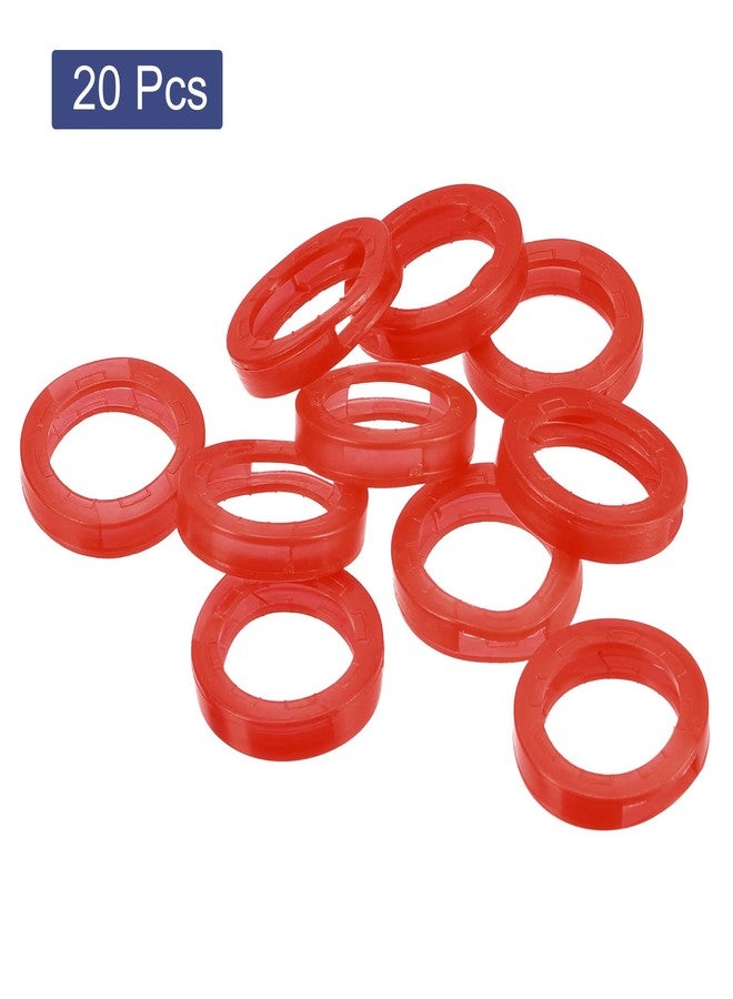 PATIKIL Key Cap Cover Rings, 20Pcs 24mm Keys Identifier Coding Tags Silicone Sleeve for Office House Apartment Red - Image 3