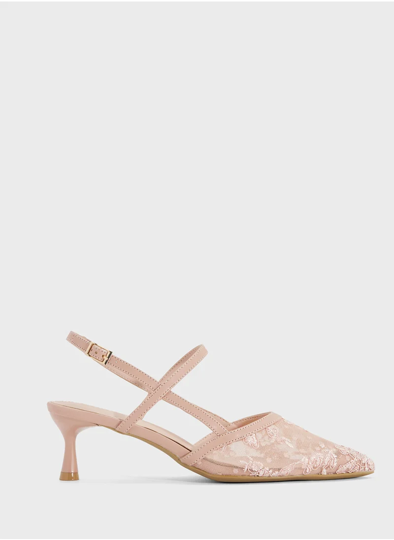 ELLA Lace Sling Back Pump