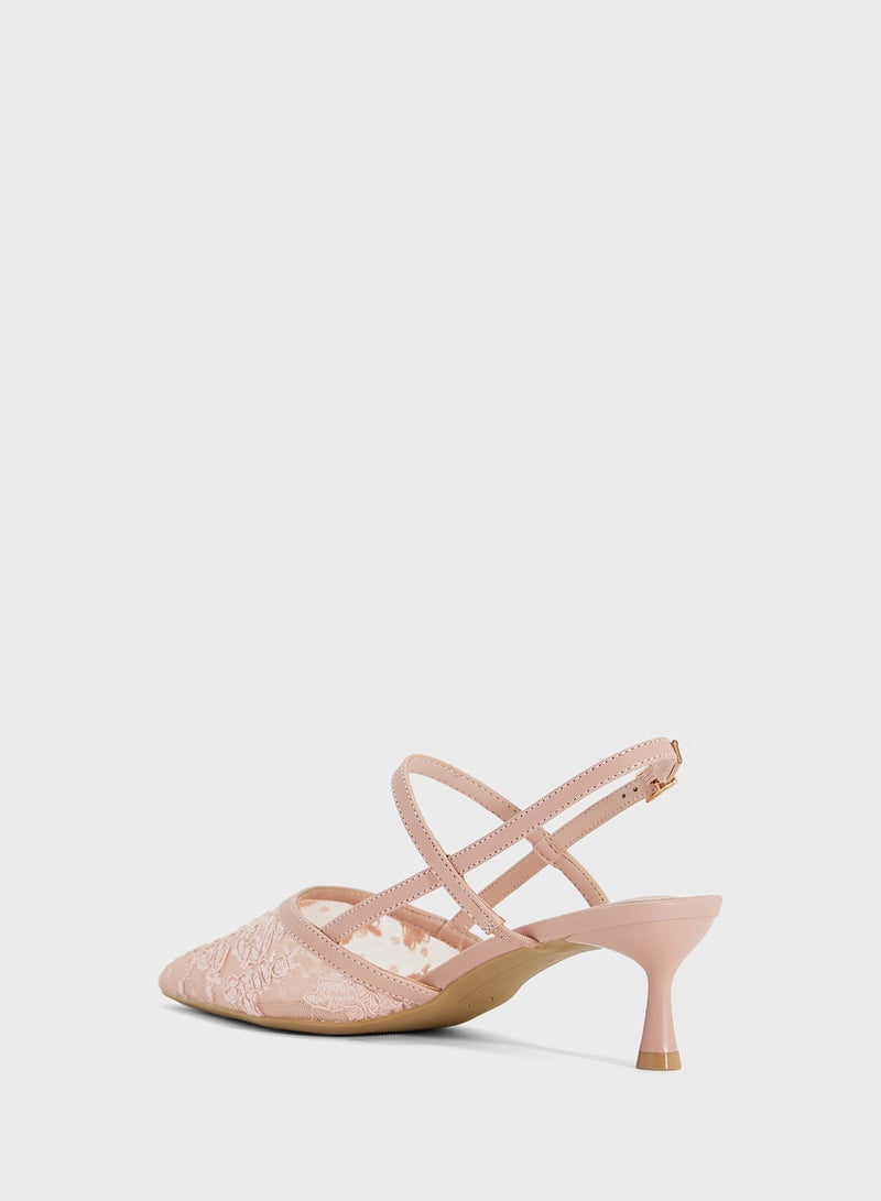 ايلا حذاء بكعب عالي بشريط خلفي دانتيل - Image 3