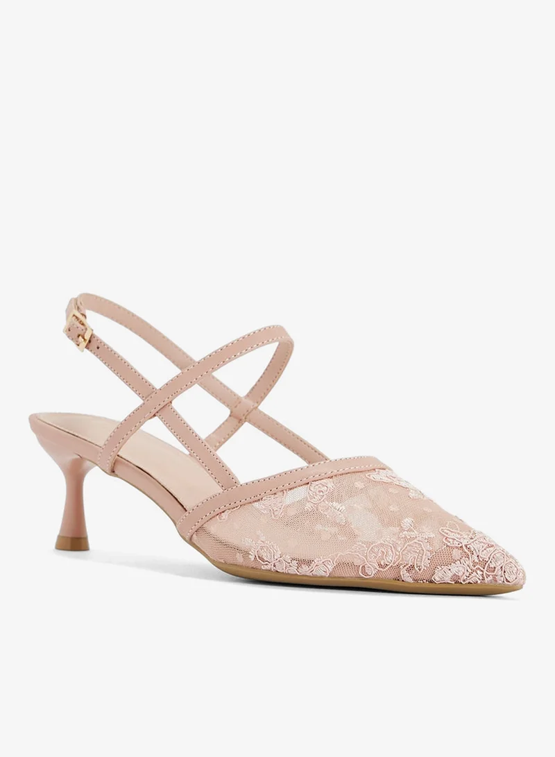 ايلا حذاء بكعب عالي بشريط خلفي دانتيل