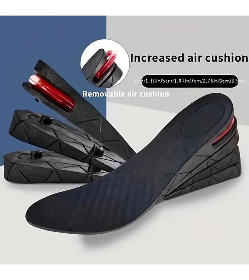 4 2pcs Unisex Height Increasing Insoles With Heel Pads Adjustable Removable Inner Invisible Half Insoles Air Cushion Sports Shock Absorbing Comfortable 3cm 1.18in Enhance Stability - Image 3