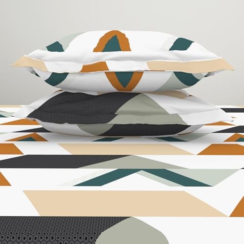 Welspun Microfiber Bedsheet for Double Bed with 2 Pillow Cover | Skin Safe & Super Soft Queen Size Bed Sheet | (87 X 94 Inch) - Geometric Brown | Dazzel - Image 5