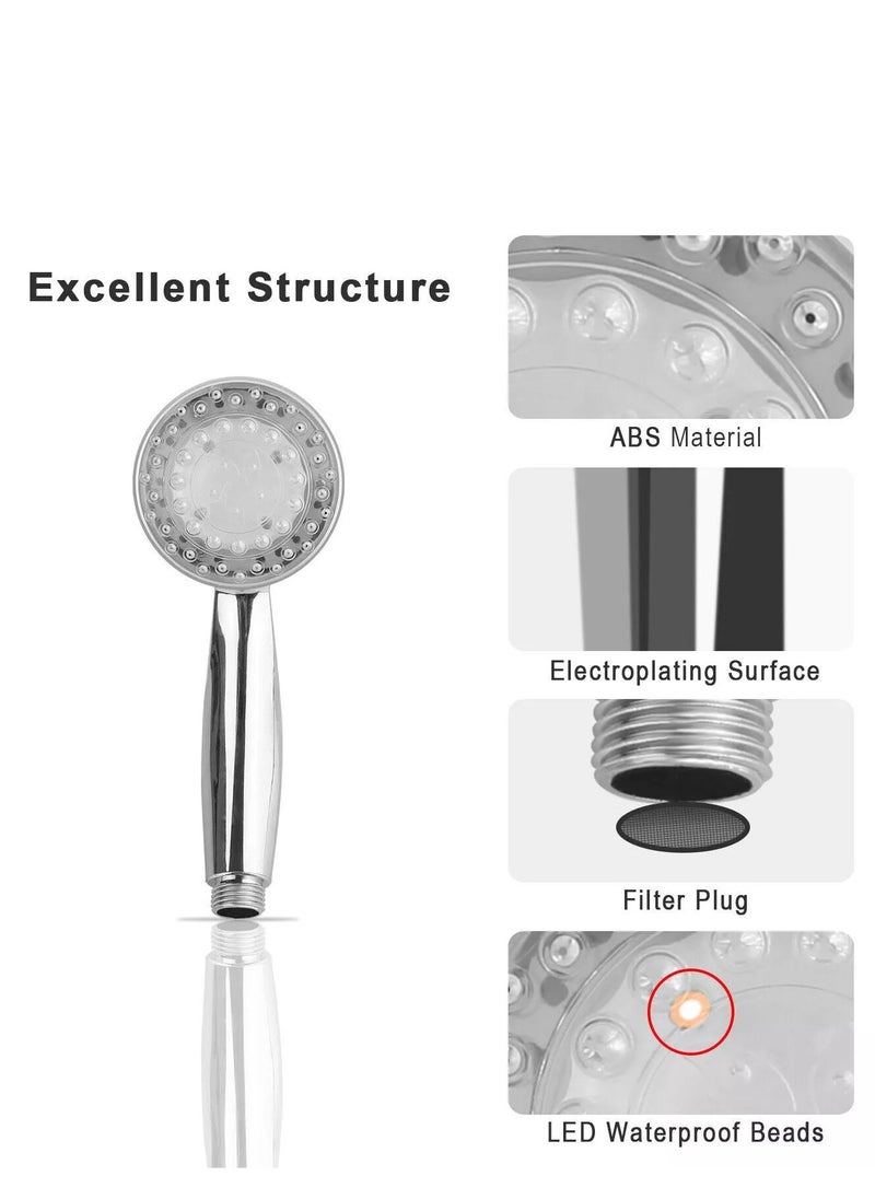 Plan A - LED Illuminated Shower Head - With Thermal Sensor Automatically Changes Colors According To Temperature, Water Saving And Eco-friendly, Illuminates Water Flow Ideal For Child Safety - Image 1
