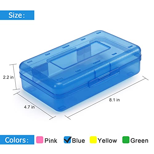 Tamaki 1 Pack Plastic Pencil Box Large Capacity Pencil Boxes Clear Boxes with Snaptight Lid Stackable Design and Stylish Office Supplies Storage Organizer Box Blue - Image 3