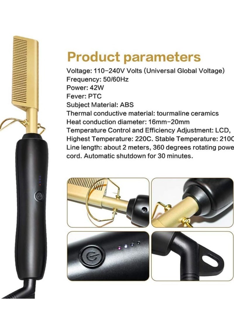 ELTRAZONE Portable Comb Hair Straightener Ceramic Electric Hot Wet Dry Use Straightening Heating Iron for Men Women Curls And Other Fine Hairstyles,30S Fast Heat Up, Auto Off,360 Swivel Cord - Image 4