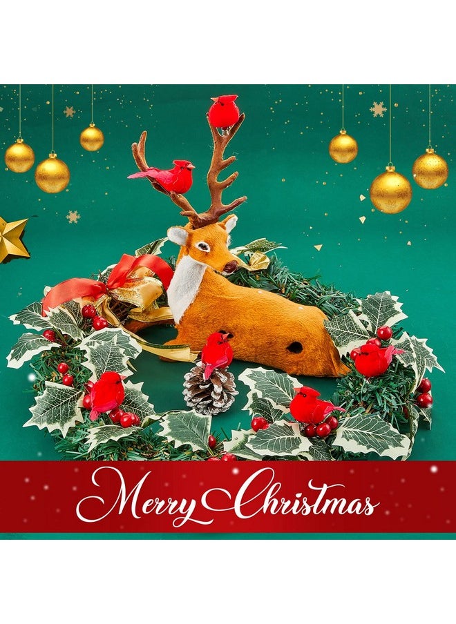 Taiyin Taiyin 36 Pcs Red Cardinal with Clip on Christmas Tree Ornament Mini Red Feather Fake Birds Decorations Bird Craft Ornament for Christmas Tree Home Outdoor Wreath Arts Decoration  - Image 4