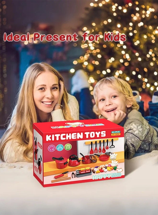 كوجيس مجموعة ألعاب المطبخ للأطفال مكونة من 71 قطعة، لعبة محاكاة محمولة لطهي الطعام بالحث الحراري، أدوات مائدة للطهي، ألعاب فواكه، أدوات مطبخ مع تأثيرات صوتية، أنماط لعب مختلفة - Image 3