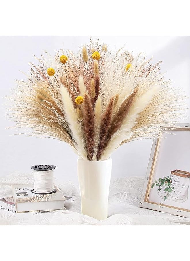 erorex 110 Pcs Natural Dried Pampas Grass Dried Plants Decor Billy Gold Balls Reed Grass Pampas Grass Natural Bunny Tails For Wedding Flowers Home Table Decor Rustic Farmhouse Party  - Image 1