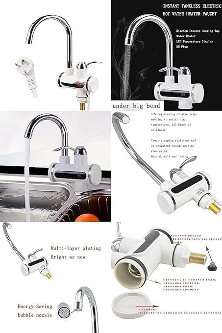 DADLM® Instant Electric Water Heater Faucet (3000W) Tankless Hot Water Heater for Kitchen&Bathroom,Energy-Efficient with Adjustable Temperature Control,LED Electric Head Heater For Home (1) - Image 5