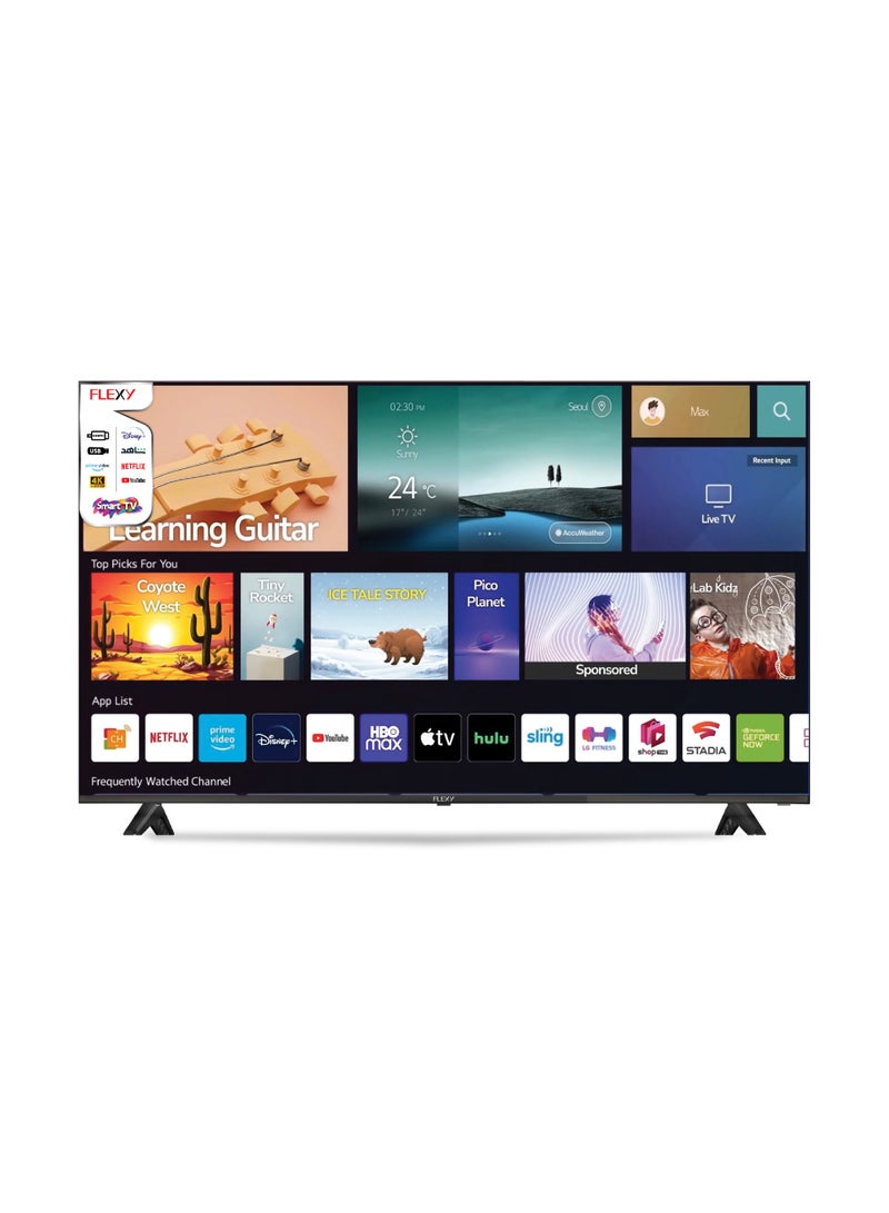 FLEXY 43" Smart Android TV 4K UHD, Wide View, HDMI/USB, Powerful Audio, Slim Bezel, Built-in Apps, Free Wall Mount, 2-Year Warranty - Image 1