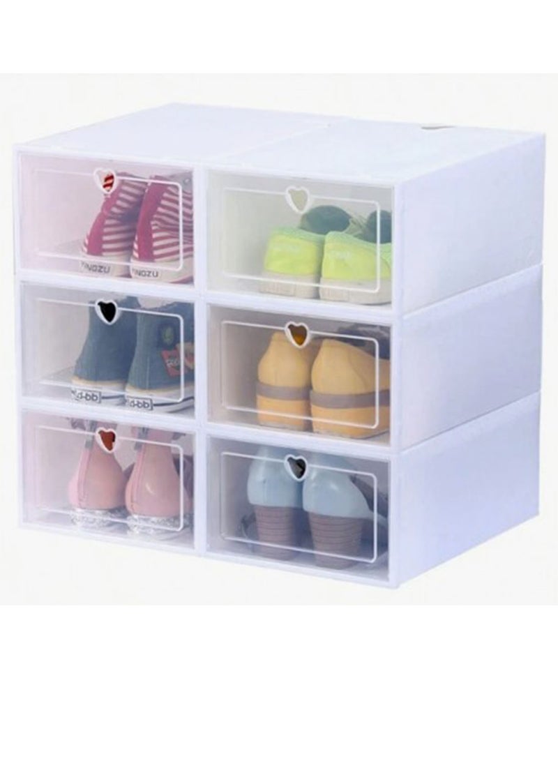 NAFEH Transparent Shoe Box Shoe Organizers Plastic Thickened Foldable Dustproof Storage Box Stackable Combined Shoe Cabinet - Image 1