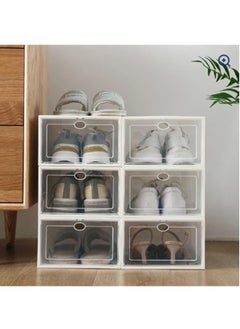 NAFEH Transparent Shoe Box Shoe Organizers Plastic Thickened Foldable Dustproof Storage Box Stackable Combined Shoe Cabinet  - Image 2