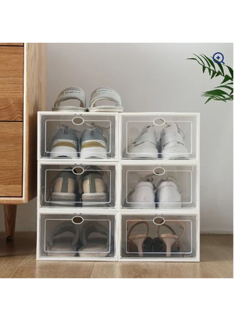 NAFEH Transparent Shoe Box Shoe Organizers Plastic Thickened Foldable Dustproof Storage Box Stackable Combined Shoe Cabinet - Image 2