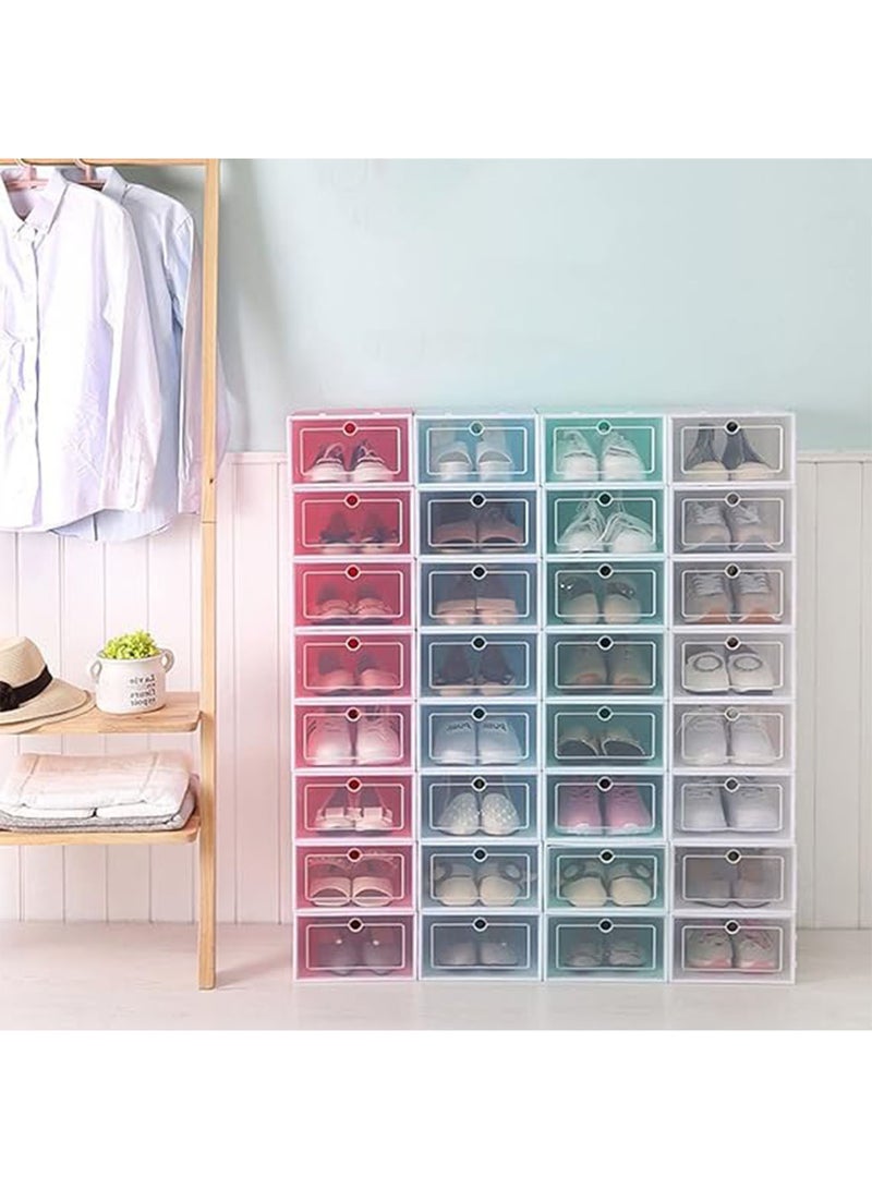 NAFEH Transparent Shoe Box Shoe Organizers Plastic Thickened Foldable Dustproof Storage Box Stackable Combined Shoe Cabinet - Image 3