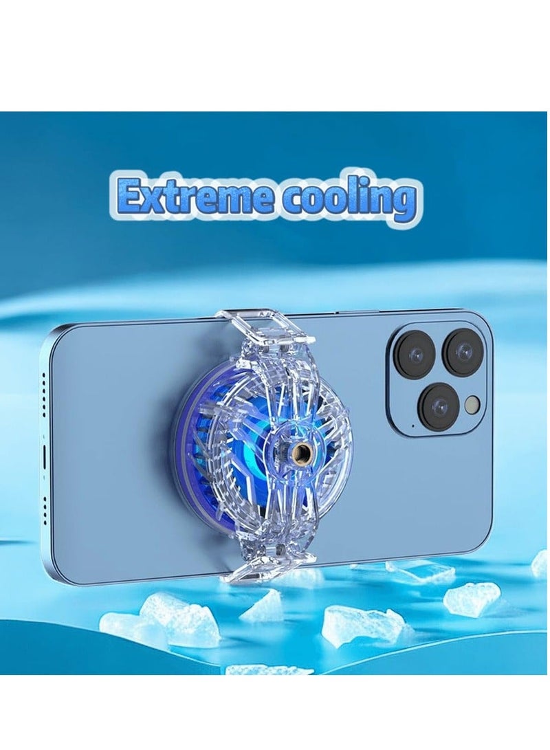 Phone and Pad Cooler RGB Phone Cooling Fan with Semi Conductor Cooling Chip Ultra Silent Universal Cellphone Tablets Radiator for Tiktok Live Streaming Mobile Gaming Shoot Video White - Image 5