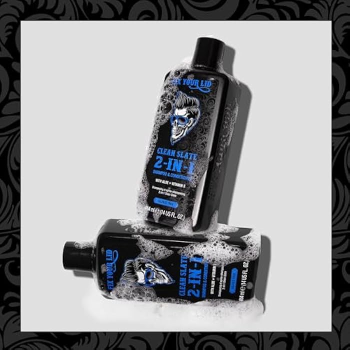 Fix Your Lid Clean Slate 2-in-1 Shampoo and Conditioner for Men | Deep Cleansing Formula with Aloe and Vitamin E | Removes Oil, Buildup and Conditions, 14 fl oz - Image 3