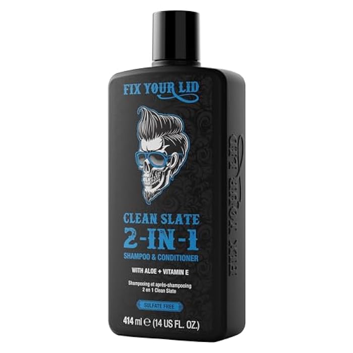 Fix Your Lid Clean Slate 2-in-1 Shampoo and Conditioner for Men | Deep Cleansing Formula with Aloe and Vitamin E | Removes Oil, Buildup and Conditions, 14 fl oz - Image 2