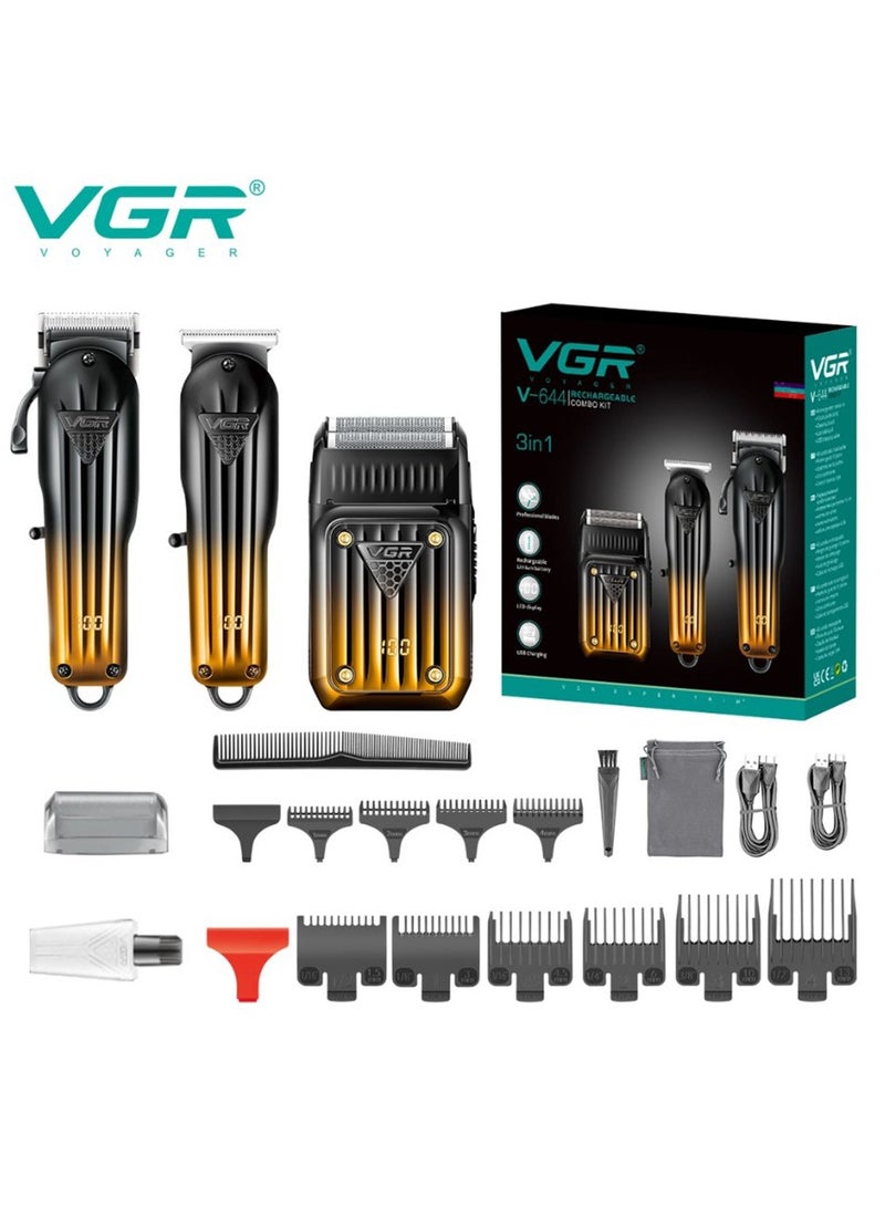 VGR V-644 New Design Metal Beard Trimmer Professional Cordless Hair Trimmer Barber Hair Clipper For Men - Image 1