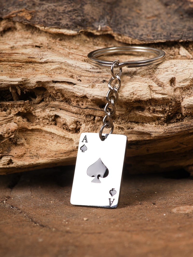 HAQUIL Ace of Spades Keychain, Gift Accessories for Men and Women, Lucky Keychain Gift Jewelry, Equestrian Classic Keychain - Image 4
