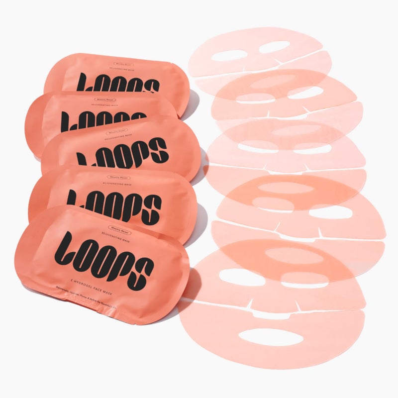 LOOPS WEEKLY RESET - Rejuvenating Hydrogel Face Masks - Rejuvenate, Hydrate, Refine, Visibly Plump - Moisturizing & Pore Refining - Glowing Skin Mask Face Mask Reduces Signs of Puffiness, 5pc - Image 2