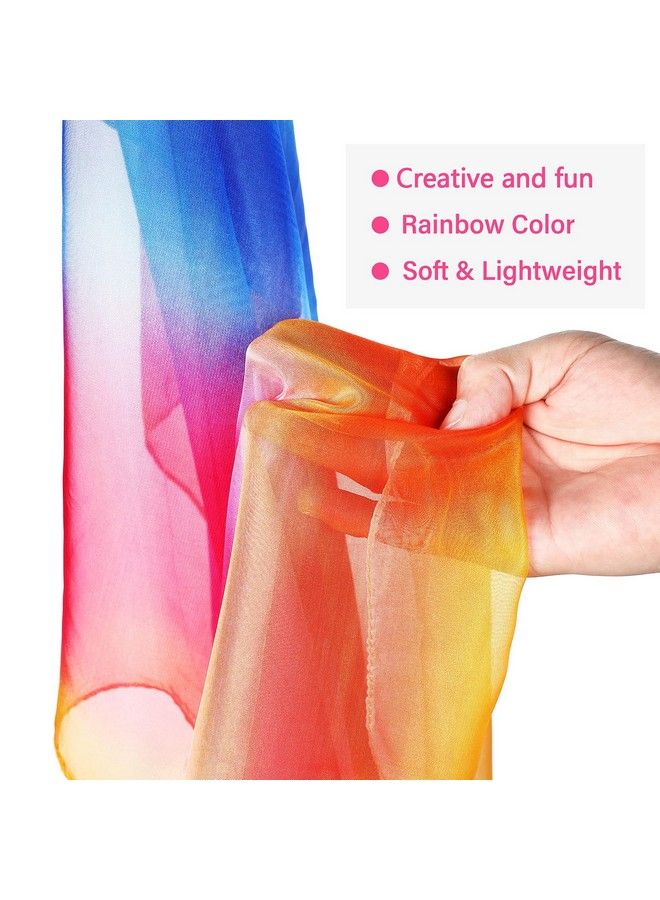 Geyoga 27 Inch Square Play Silk Scarf Set Of 3 Rainbow Sweet Fabric Play Scarves Juggling Silk Dance Scarves For Kids Toddlers Pretend And Creative Play Dress Up And Childhood Fun  - Image 4