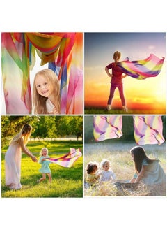 Geyoga 27 Inch Square Play Silk Scarf Set Of 3 Rainbow Sweet Fabric Play Scarves Juggling Silk Dance Scarves For Kids Toddlers Pretend And Creative Play Dress Up And Childhood Fun  - Image 5